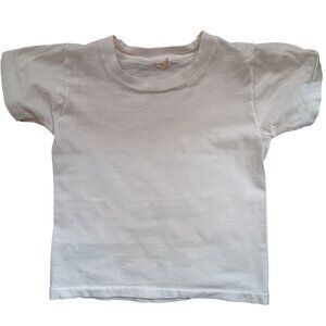 Boys 6 Vintage T-shirt Single Stitch Fruit Of The Loom White Cotton 1970's Plain